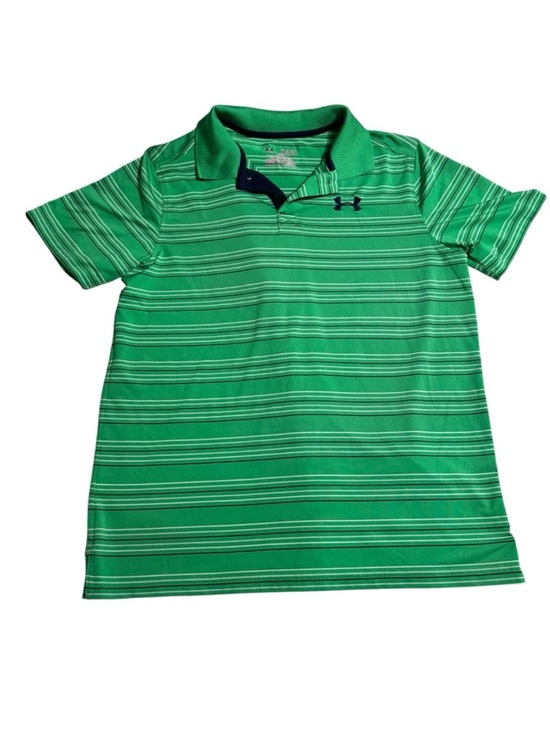 Under Armour Other - Under Armour Green Striped Polo with Navy Logo